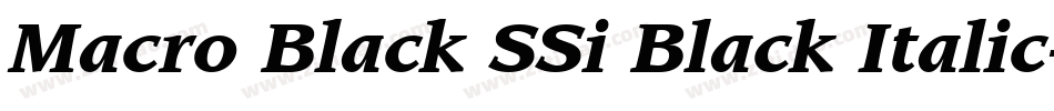 Macro Black SSi Black Italic字体转换